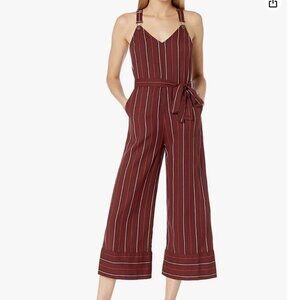 BILLABONG  Maroon Striped Wide Leg Overall Size M
